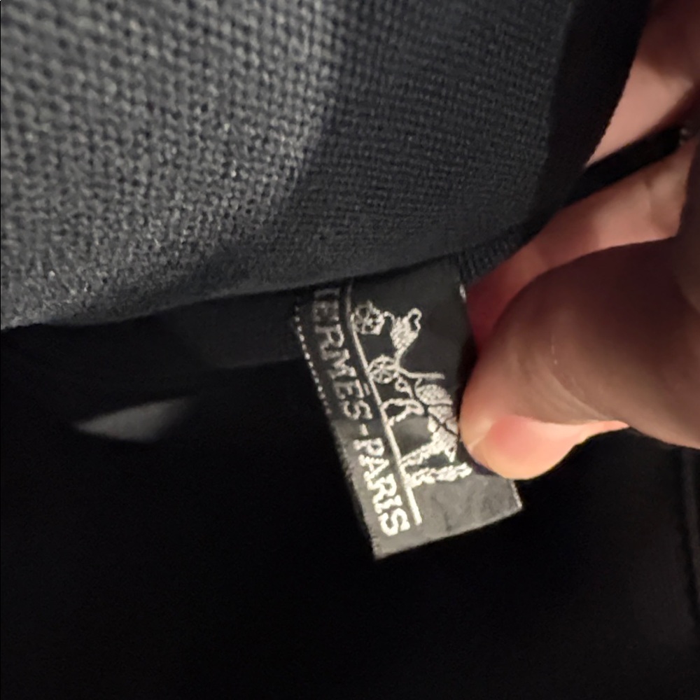 Hermes Toutte Fourre Black Canvas Tote with Gray Stripes - Picture 10 of 12